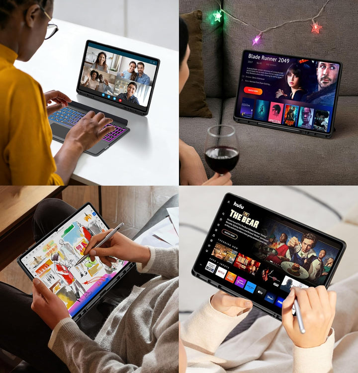 für Samsung Galaxy Tab S11 Ultra 2025/S10 Ultra/S9 Ultra/S8 Ultra 14.6 Zoll Hülle mit Tastatur: Deut