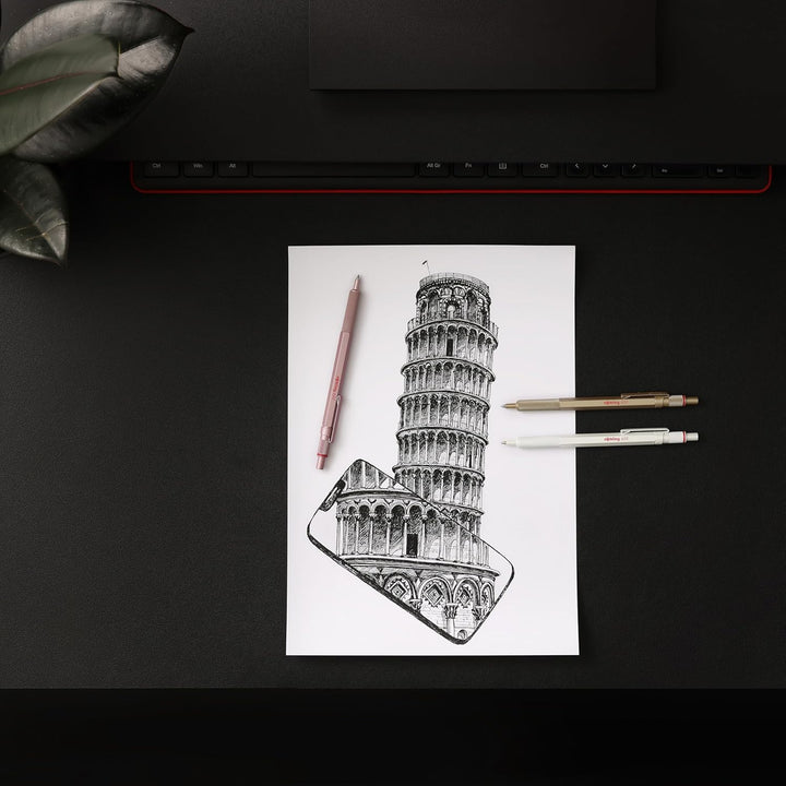 rOtring 600 Kugelschreiber | mittlere Spitze | Schwarze Tinte | perlweisser Schaft | nachfüllbar Pea
