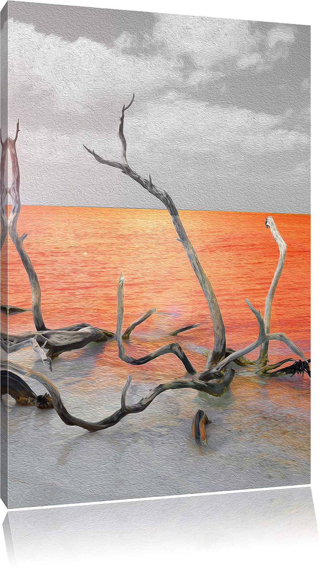 Pixxprint Treibgut am Meer, Format: 80x120 auf hochkantiges Leinwand, 80x120