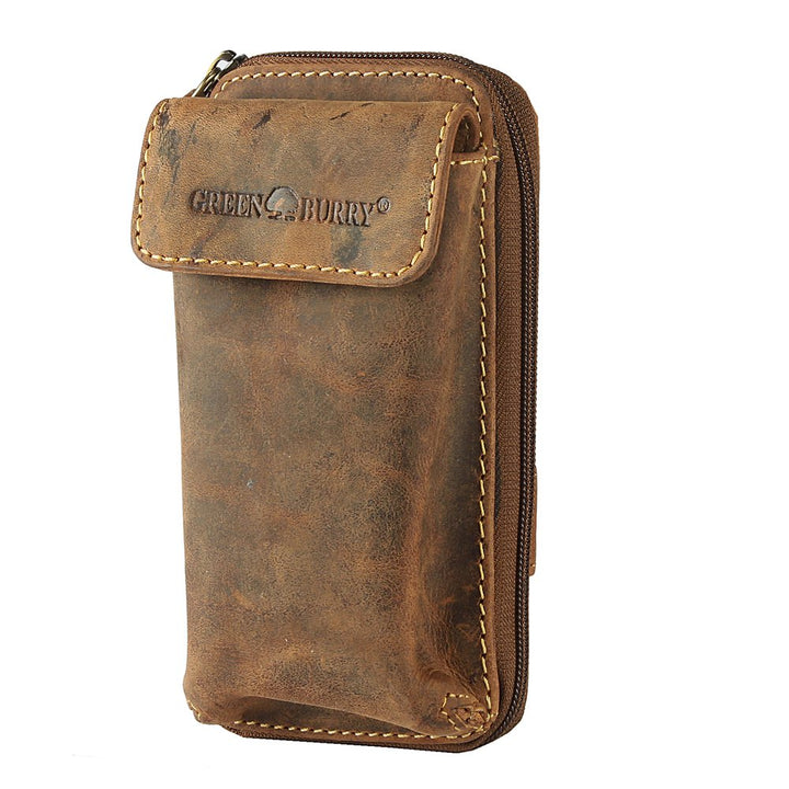 Greenburry Vintage Gürteltasche Leder 14,5 cm Brown, Brown