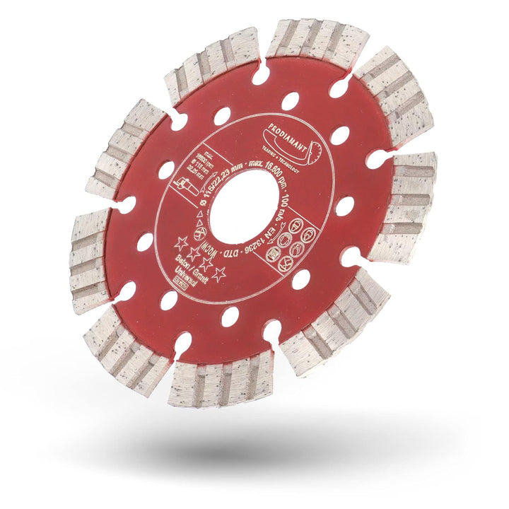 PRODIAMANT Turbo Diamant-Trennscheibe Beton 115mm x 22,23 mm Segmenthöhe 12mm 115/22,23mm, 115/22,23