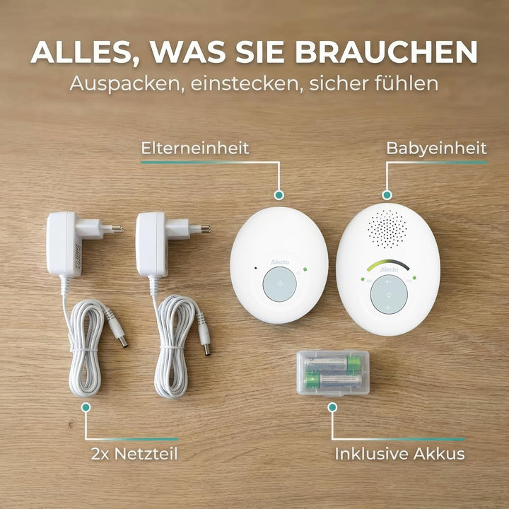 Alecto DBX110 Babyphone Audio - digitales Babyphone mit DECT - 300 m Reichweite - kompaktes Design -