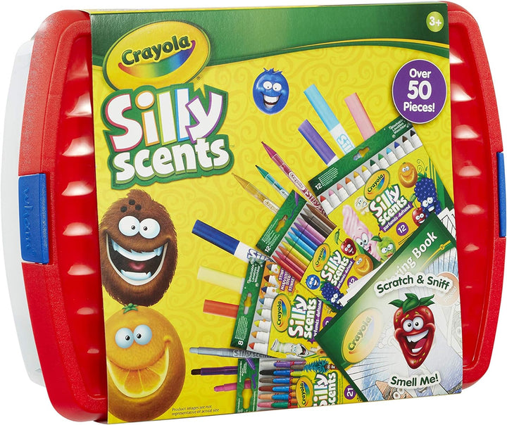 CRAYOLA Silly Scents Maldose – über 50 Duftstifte, Marker und Bleistifte (inkl. einem 64-seitigen Ma