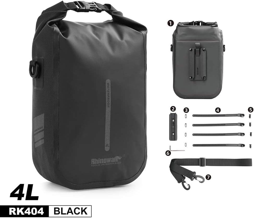 Rhinowalk Fahrradtasche, Gepäckträgertasche, wasserdicht, Fahrradtasche für Gepäckträger, Satteltasc