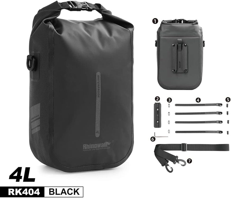 Rhinowalk Fahrradtasche, Gepäckträgertasche, wasserdicht, Fahrradtasche für Gepäckträger, Satteltasc