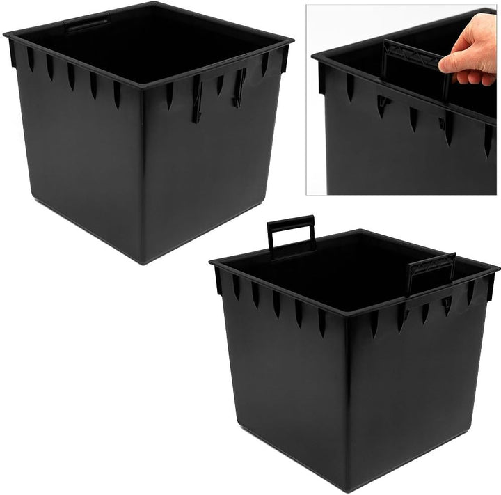 Deuba® 2X Blumentopf 65L 40x40x41cm Rato Low Innentopf Mit Griffen Wetterfest Rattanoptik Pflanzkast