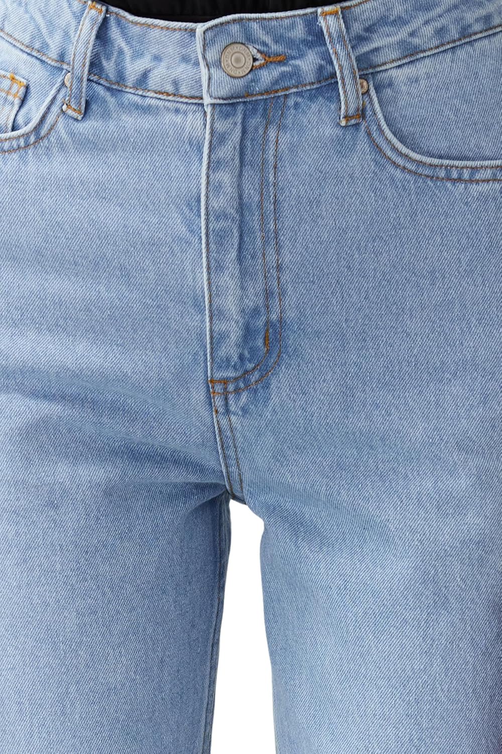 TRENDYOL Damen Basic Normal Waist Mom Jeans 32 Blau, 32 Blau