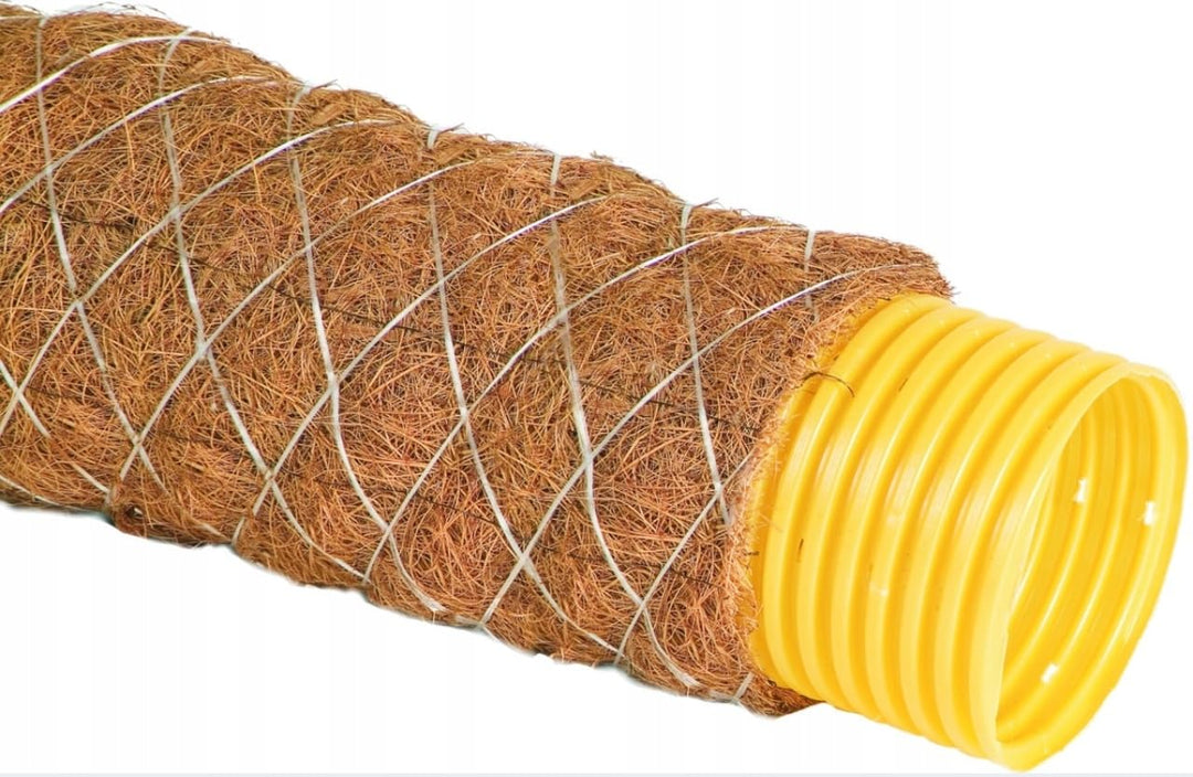 Drainagerohr DN50/10m mit Kokosfilter Entwässerungsrohr Sickerrohr Kunststoffrohr Drainagevlies Entw