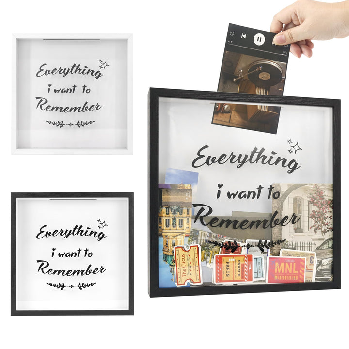 FramePro 30x30 3D Bilderrahmen Schattenbox mit Glasscheibe Ticketstummel Reise Abenteuer Archivbox R