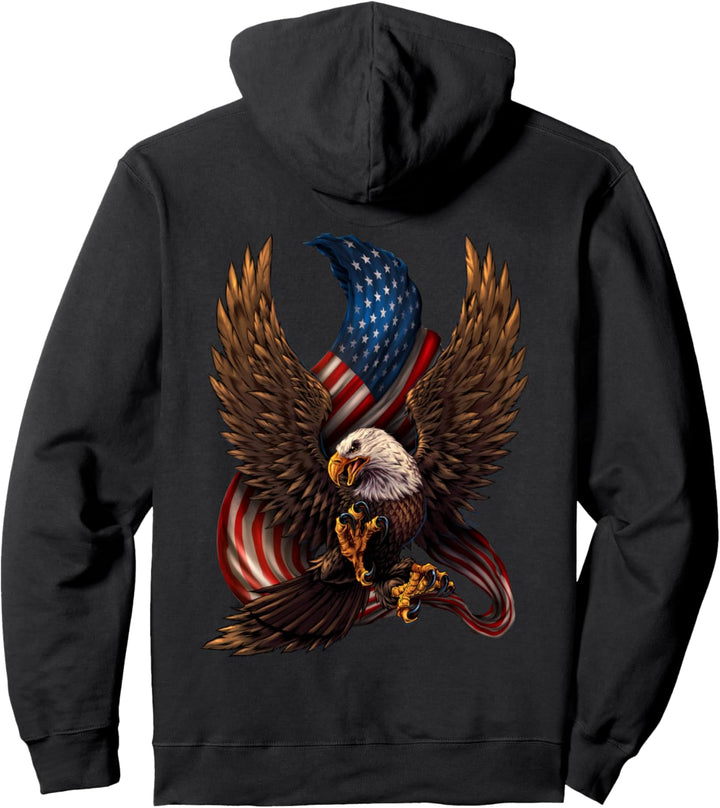 Patriotisches amerikanisches Adler und Flagge Pullover Hoodie