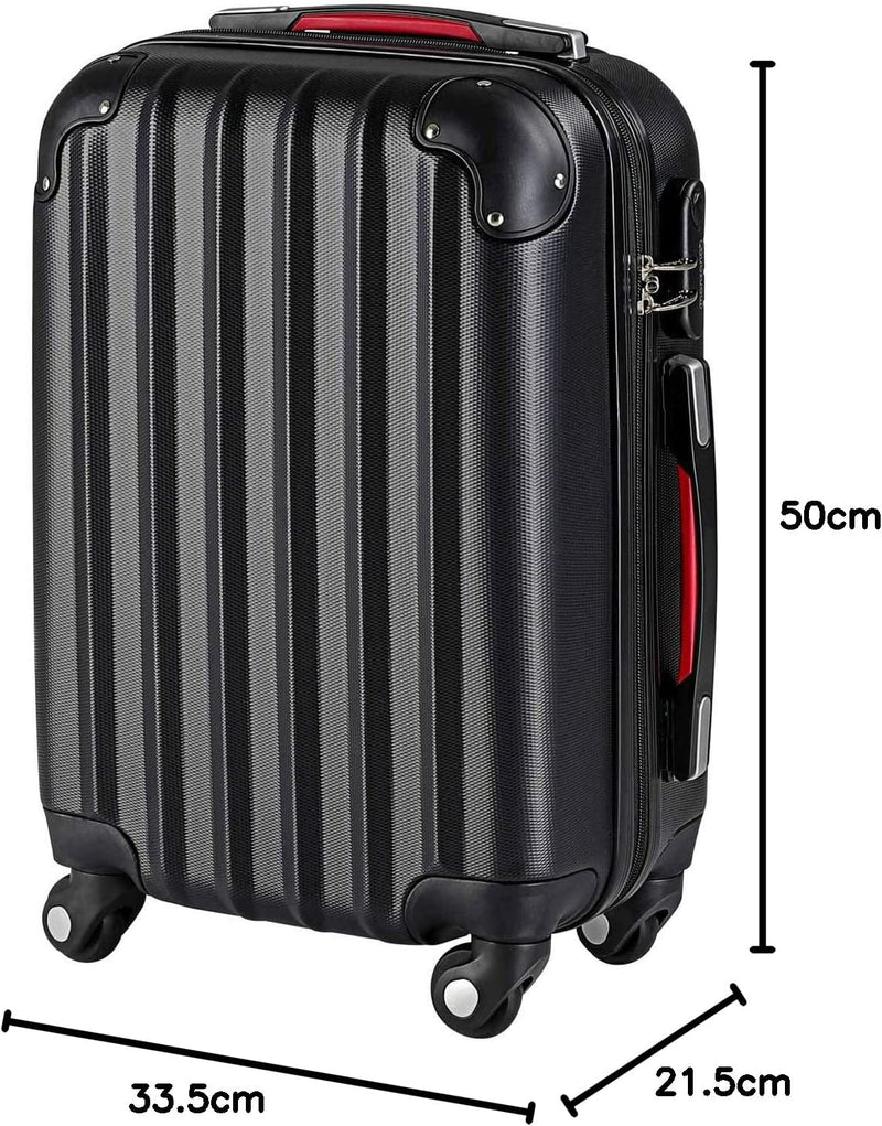 Monzana® Koffer Baseline Handgepäck ABS Hard Case Gehäuse gummierte Rollen Teleskopgriff Zahlenschlo