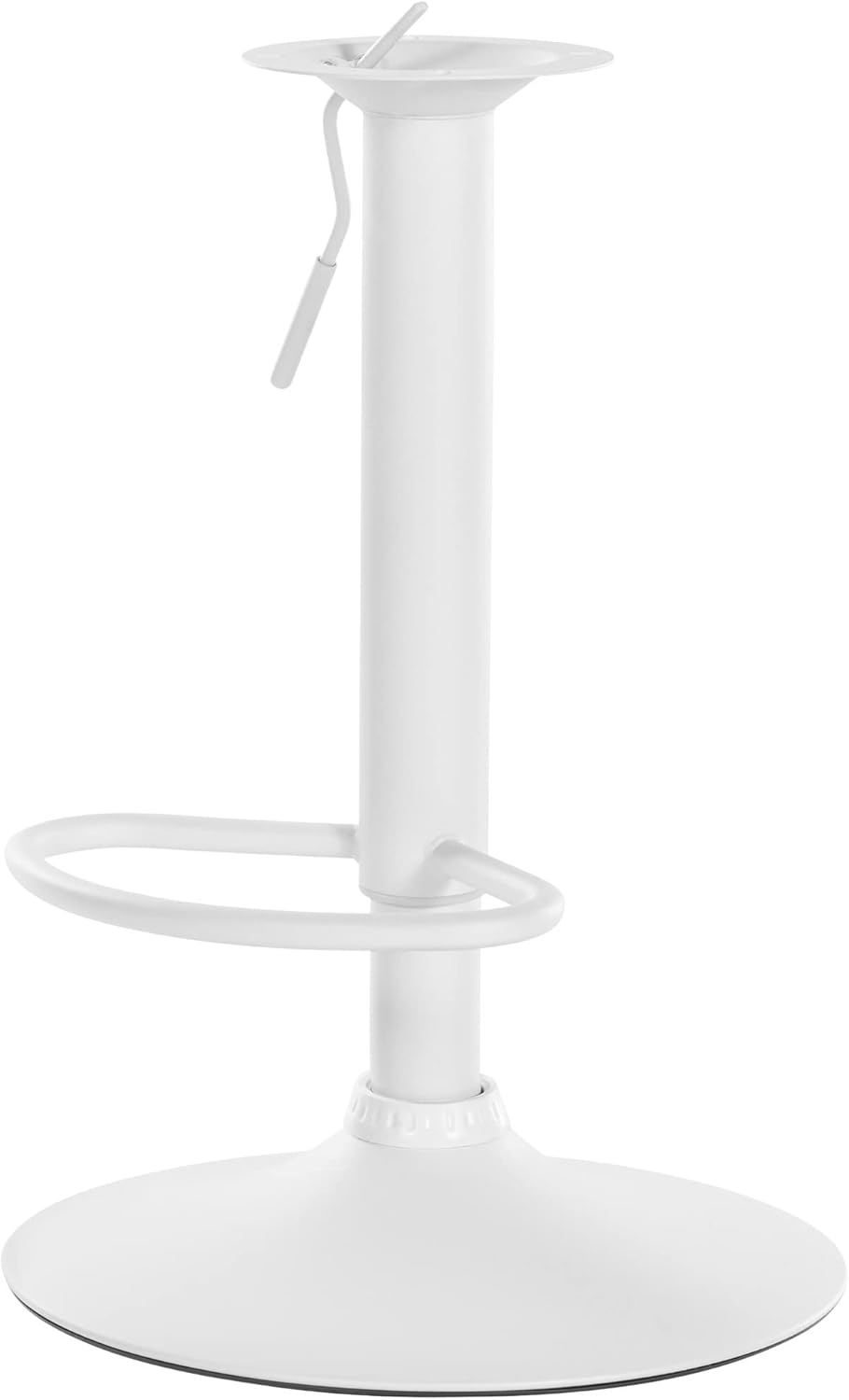 CLP Barhocker-Gestell I Höhenverstellbare Barstuhl-Säule I 10 X 10 cm Lochabstand, Farbe:weiss, Weis