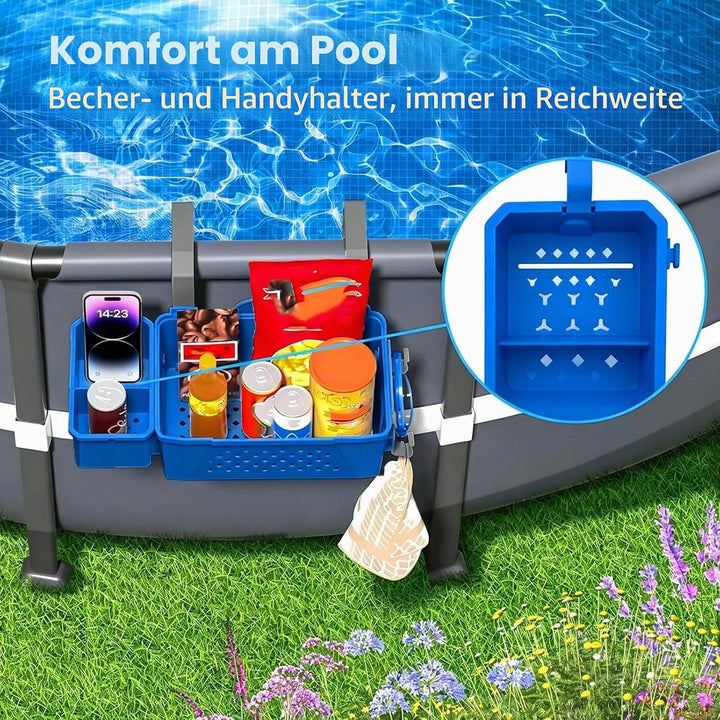 Pool Aufbewahrungskorb Set inklusive Kunststoff Pool Korb Pool Getränkehalter Hot Tub Zubehör Multif