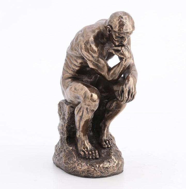 Veronese Design Rodin The Thinker Statue aus Kunstharz, Bronze-Finish, 20,3 cm