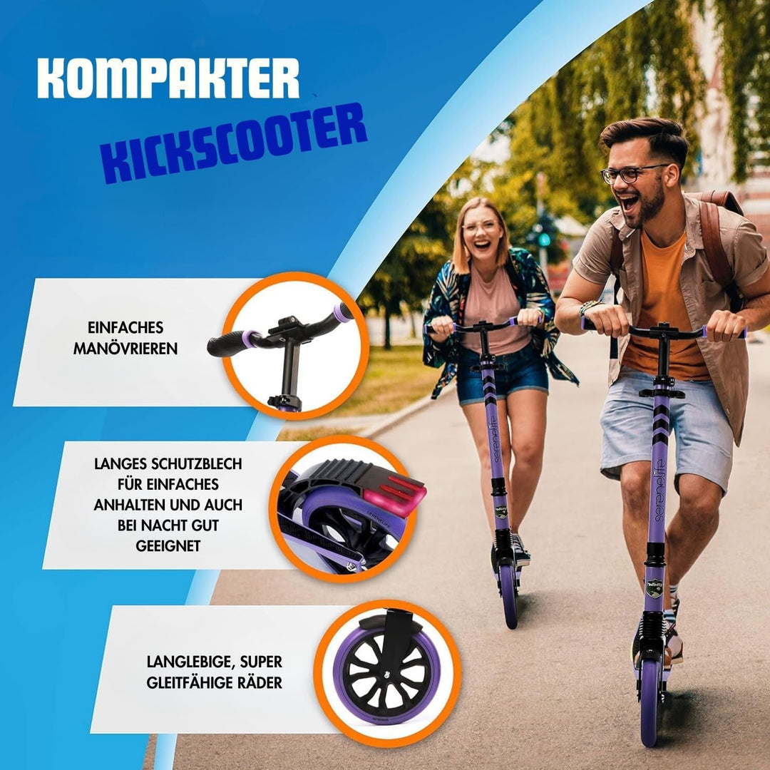 SereneLife Roller für Kinder & Erwachsene, Unisex-Tretroller, Cityroller, klappbar & höhenverstellba