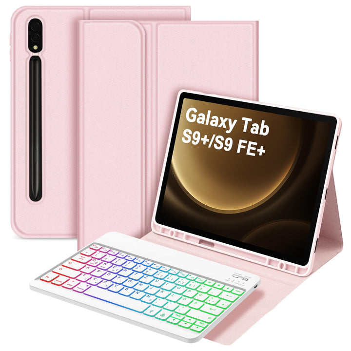 Bettdow für Samsung Galaxy Tab S10+/S10 Plus Tastatur Hülle, QWERTZ Layout Abnehmbarer Beleuchtete T