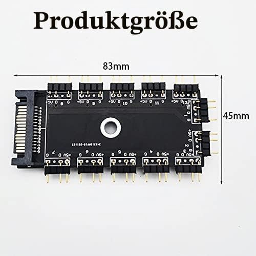 ARGB Controller, CTRICALVER 1 bis 11 Ports ARGB HUB, 5 V, 3 Pin RGB LED Splitter Hub mit SATA/IDE Po