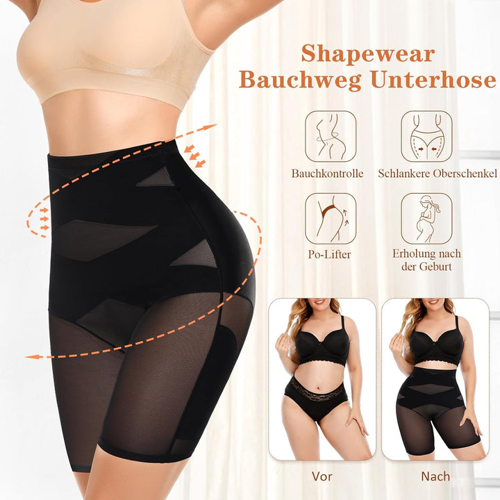 Bauchweg Unterhose Damen Shapewear Miederhose Hohe Taille Unterwäsche Figurenformend Bauchkontrolle