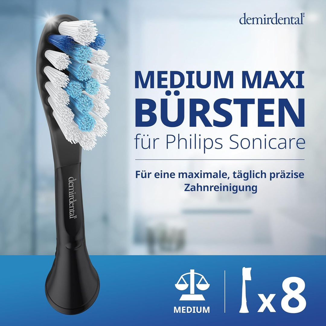 8er Ersatzbürsten von demirdental passend für Philips Sonicare C3 Premium Plaque Defence Standard Sc