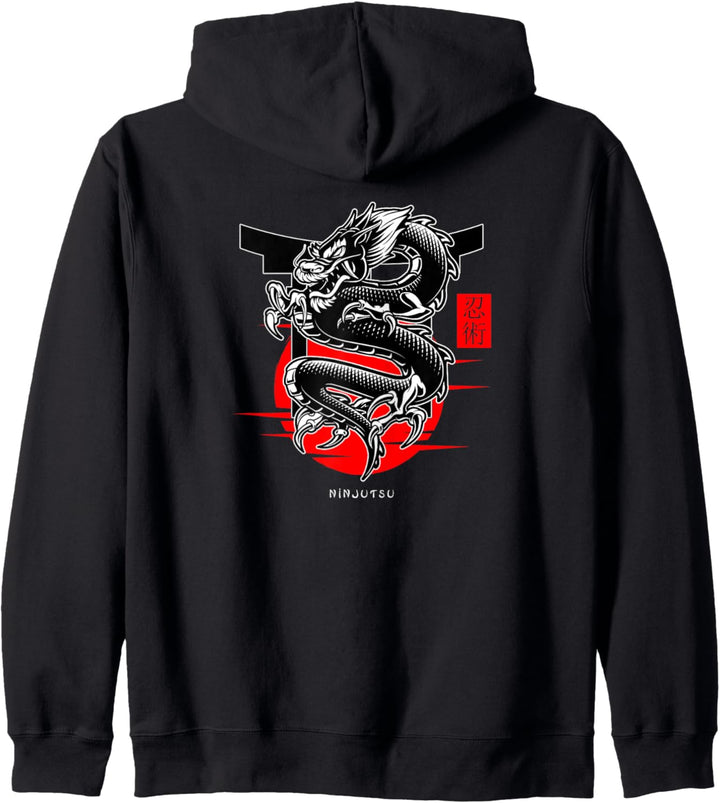 Japanischer Drache Ninjutsu Manga Anime Martial Arts Kapuzenjacke