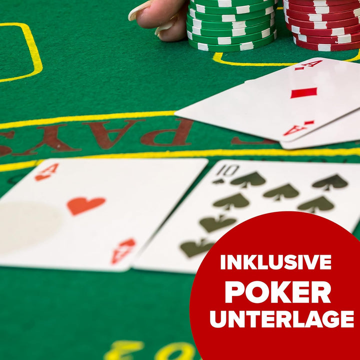 Kyto Pokerkoffer 300-tlg. Poker Set - Ideales Texas Holdem Set - Mit Koffer, Pokerchips, Pokerkarten