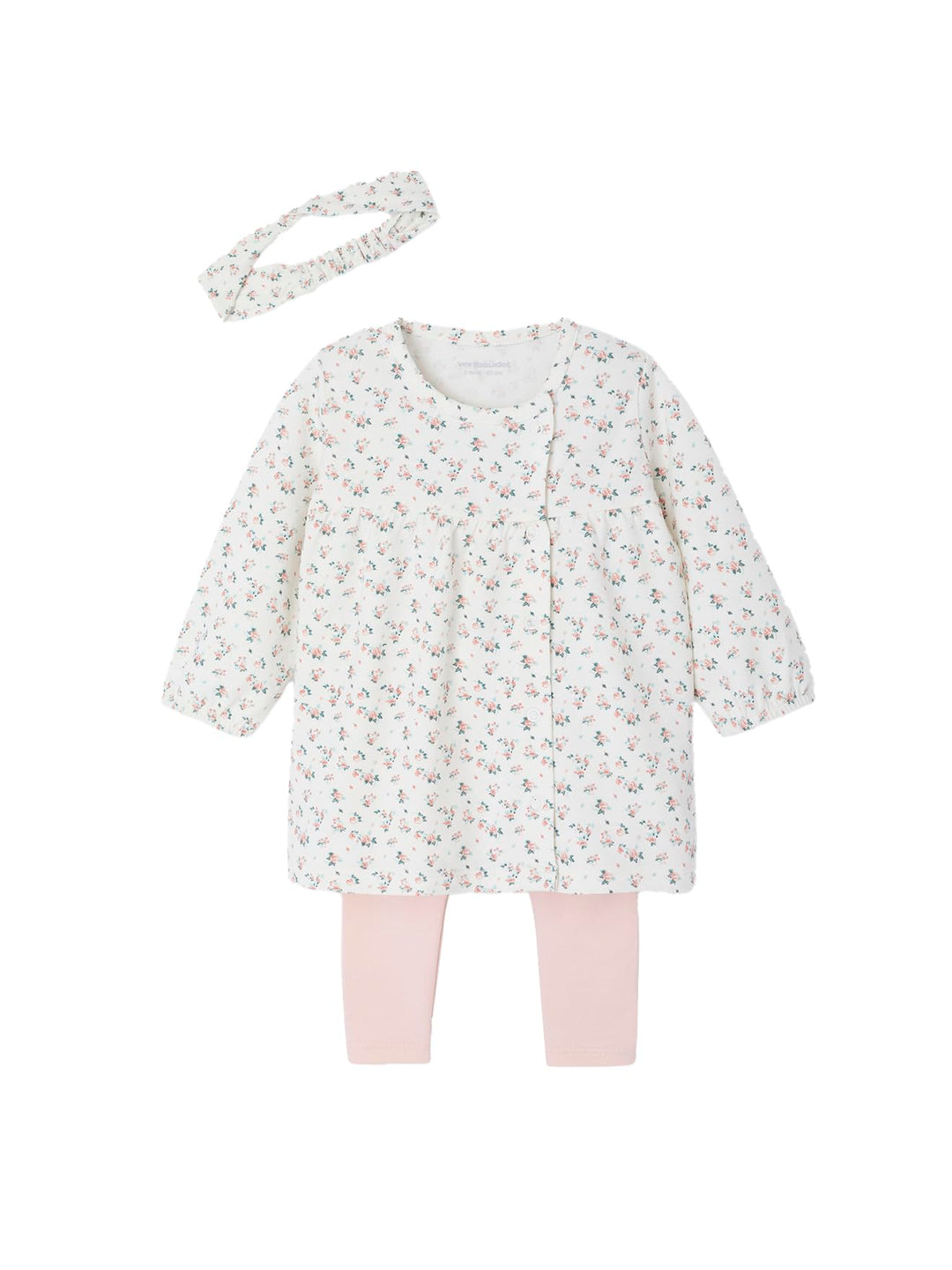 VERTBAUDET Mädchen Baby-Set: Haarband, Kleid & Leggings 56 Rose, 56 Rose