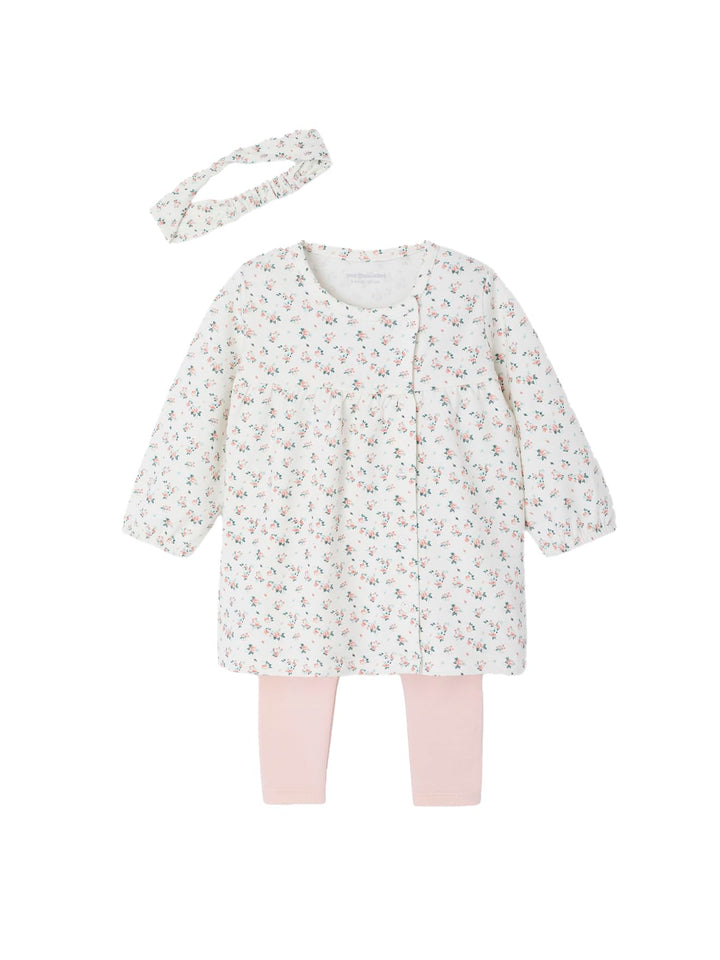 VERTBAUDET Mädchen Baby-Set: Haarband, Kleid & Leggings 56 Rose, 56 Rose