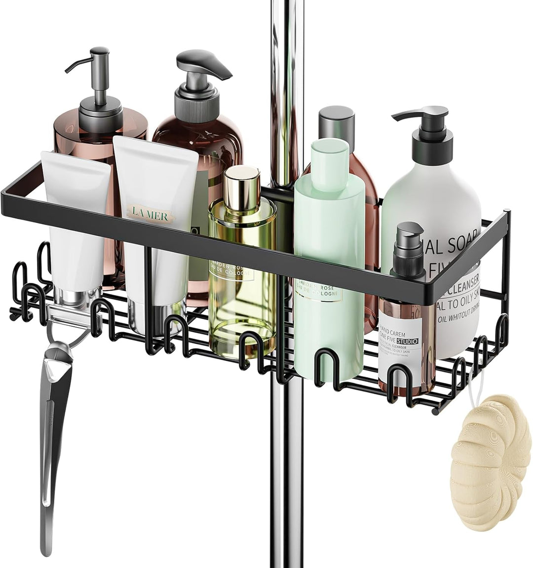 Duschablage Ohne Bohren, Duschregal für Duschstangen (18mm-25mm) - Ideal für Shampoo und Badezimmero