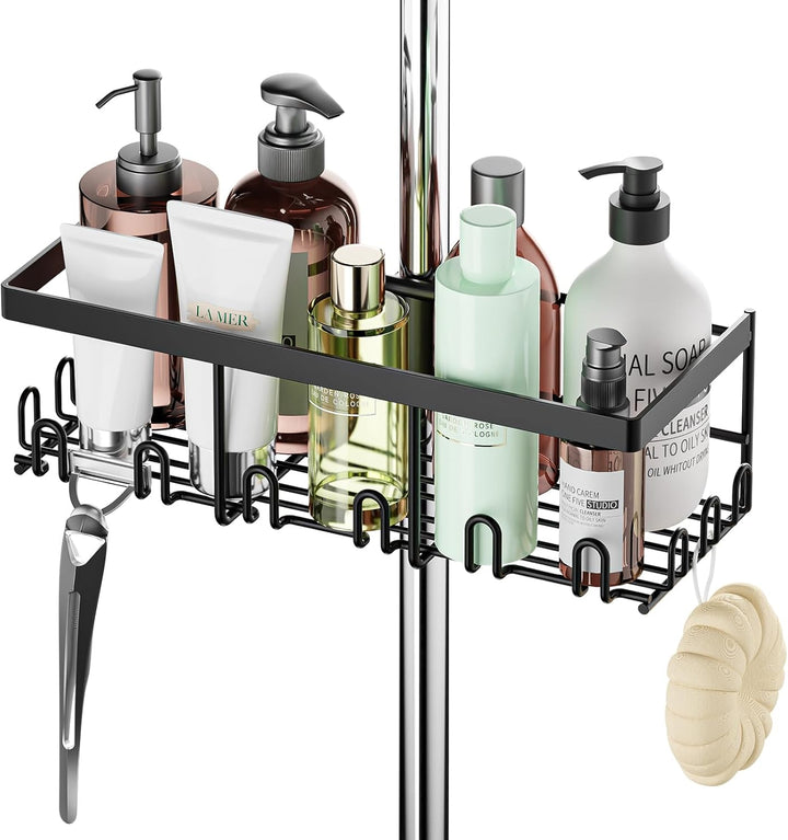 Duschablage Ohne Bohren, Duschregal für Duschstangen (18mm-25mm) - Ideal für Shampoo und Badezimmero