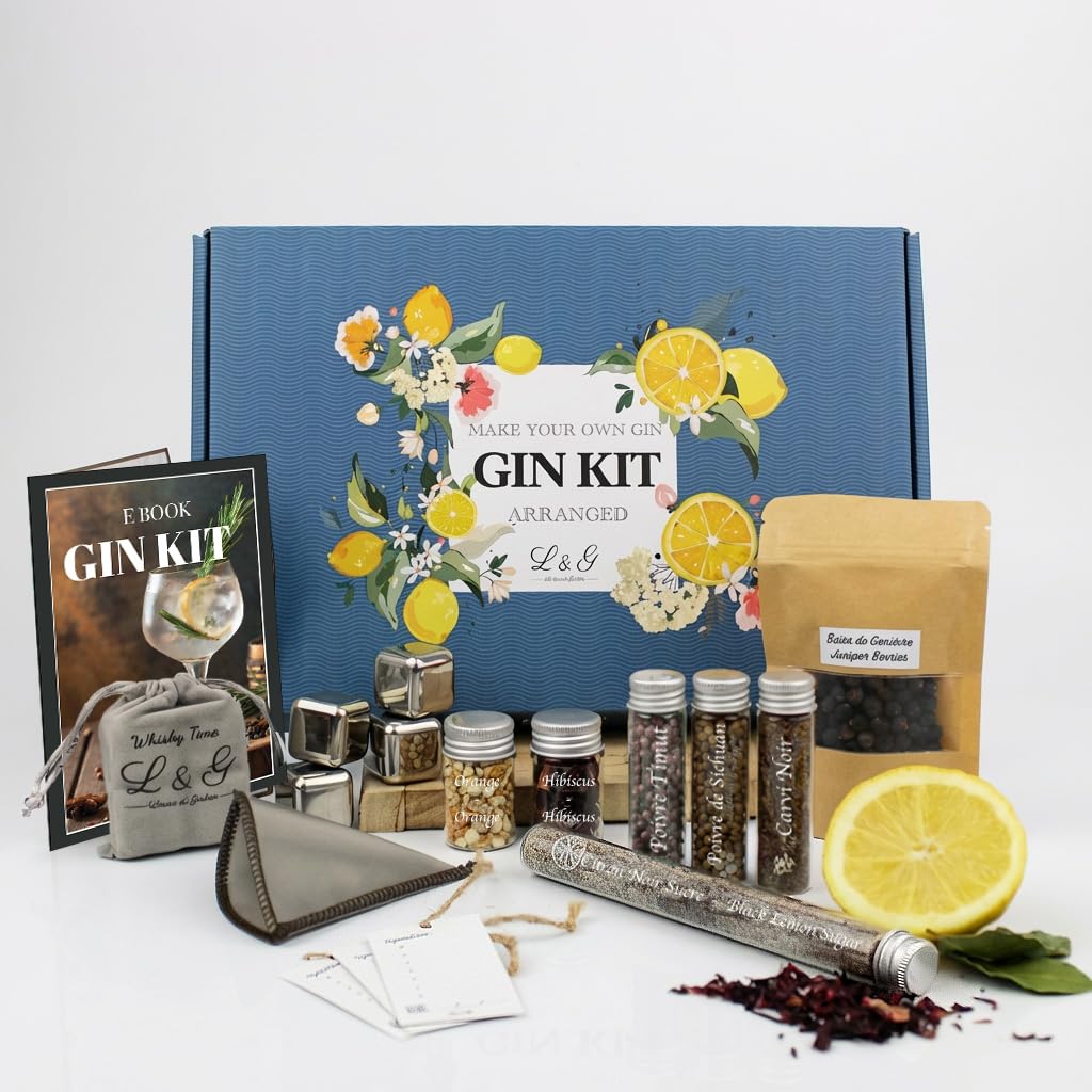 L&G® Entdecker-Set für DIY Gin mit einzigartigen Gewürzen - Exklusives Box Set für Männer/Frauen, Or
