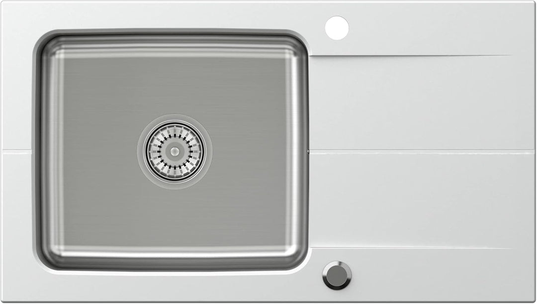 QUADRON | EDWARD Granitspüle mit einem Becken | Spülbeckenstöpsel und Abfluss im Lieferumfang enthal
