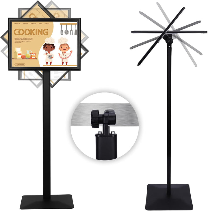 RayLove Infoständer DIN A3 für Plakate mit 297 * 420 mm. Stahl-Schildhalter,Schwarz PREMIUM Design I