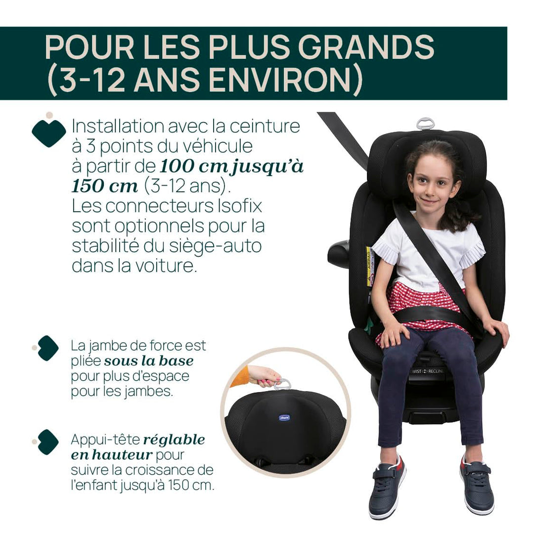 Chicco Everone I-Size Autositz mit Isofix-Basis, von 0 bis 36 kg, von 40 bis 150 cm, ECE R129/03, 36
