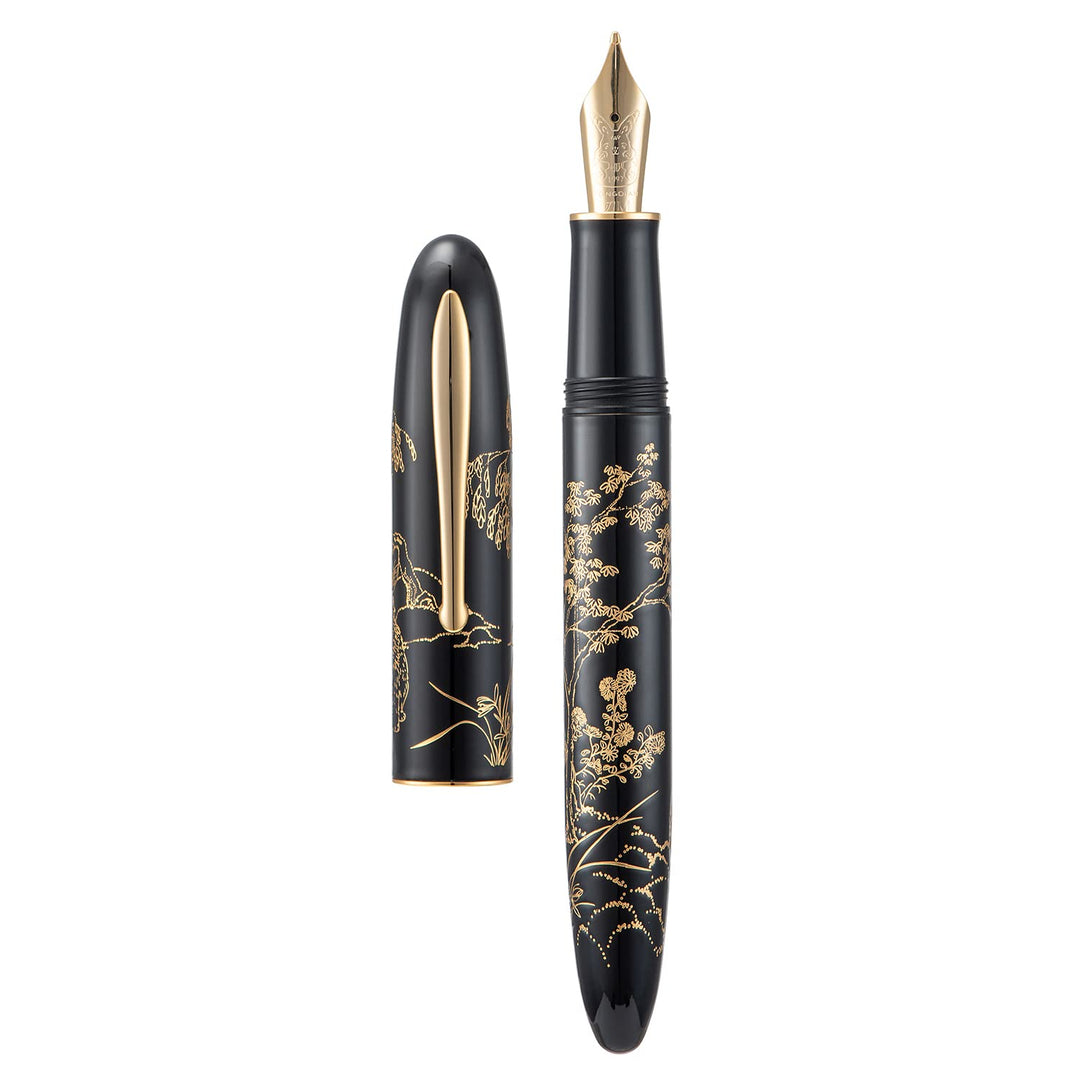 erofa Hongdian N23 Schwarz Hase Füllfederhalter, Iridium Extra Feine Feder Gold Trim, Neujahr Glück