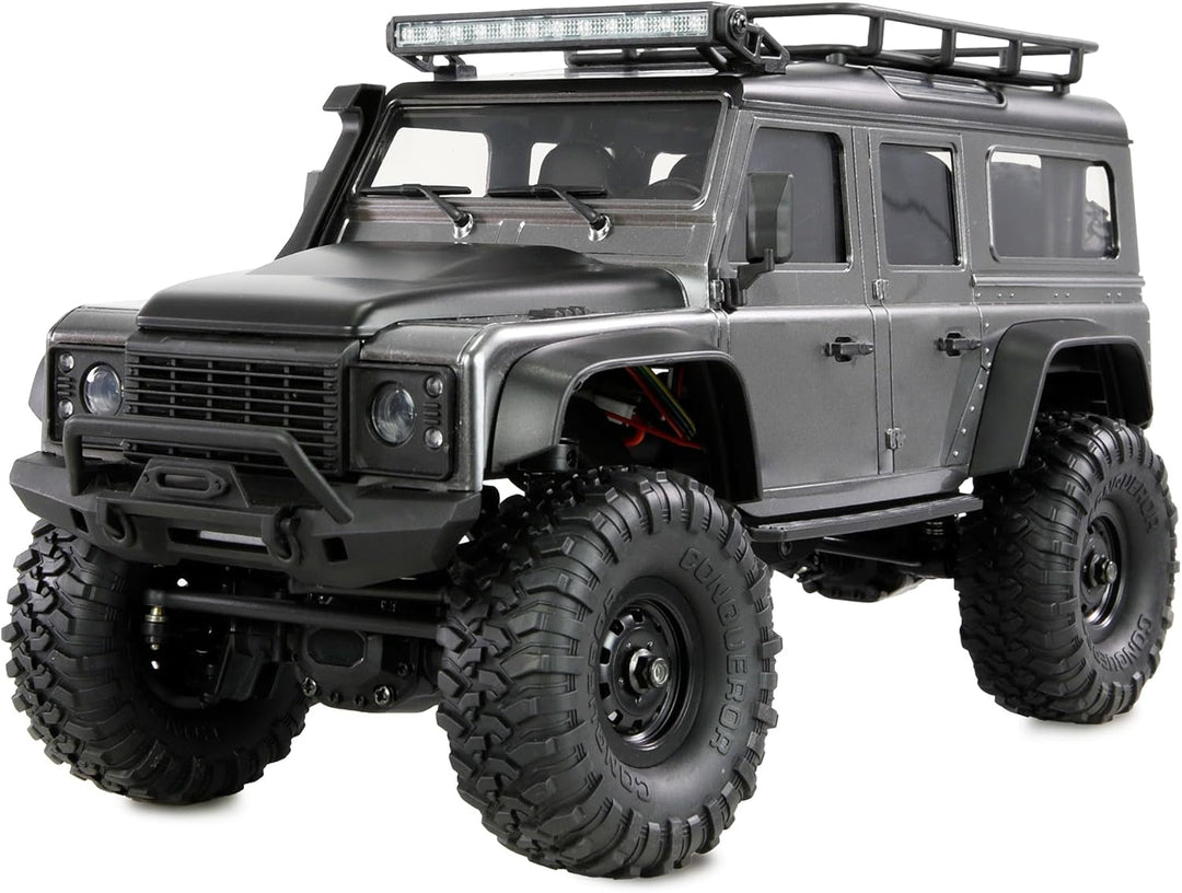 Amewi AMXRock Mini-D90 Scale Crawler 4WD 1:16 RTR grau inkl. Fernsteuerung, Akku, Ladekabel