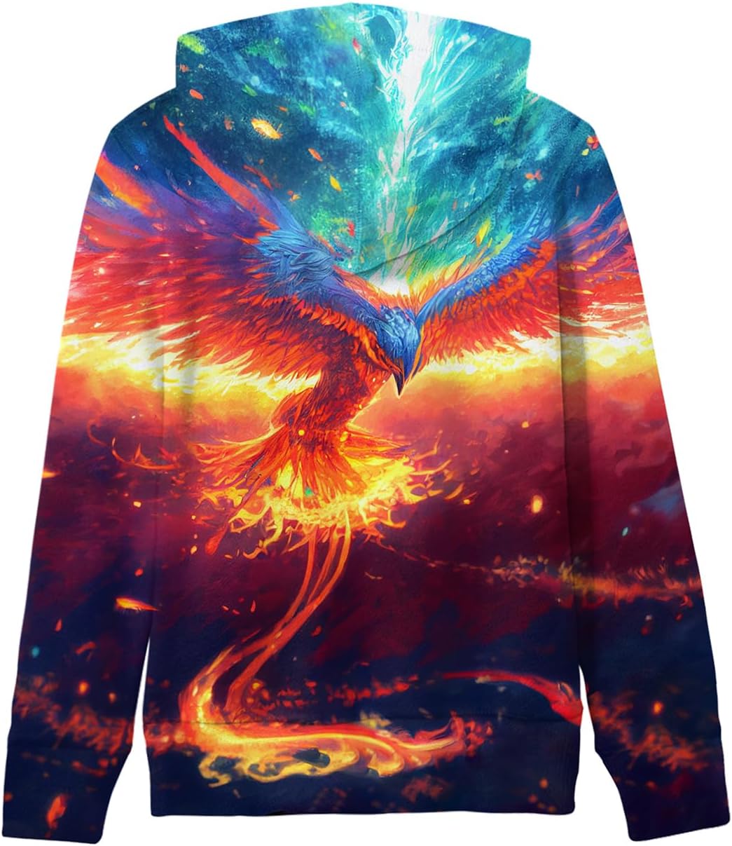 Fanient Pullover Jungen Mädchen 3D Print Fleece Hoodie Kinder Hooded Sweatshirt with Kangaroo Pocket