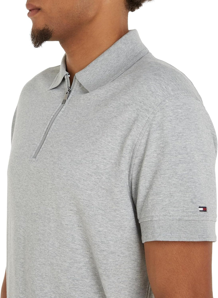 Tommy Hilfiger Herren Kurzarm Poloshirts XL Grau (Light Grey Heather), XL Grau (Light Grey Heather)