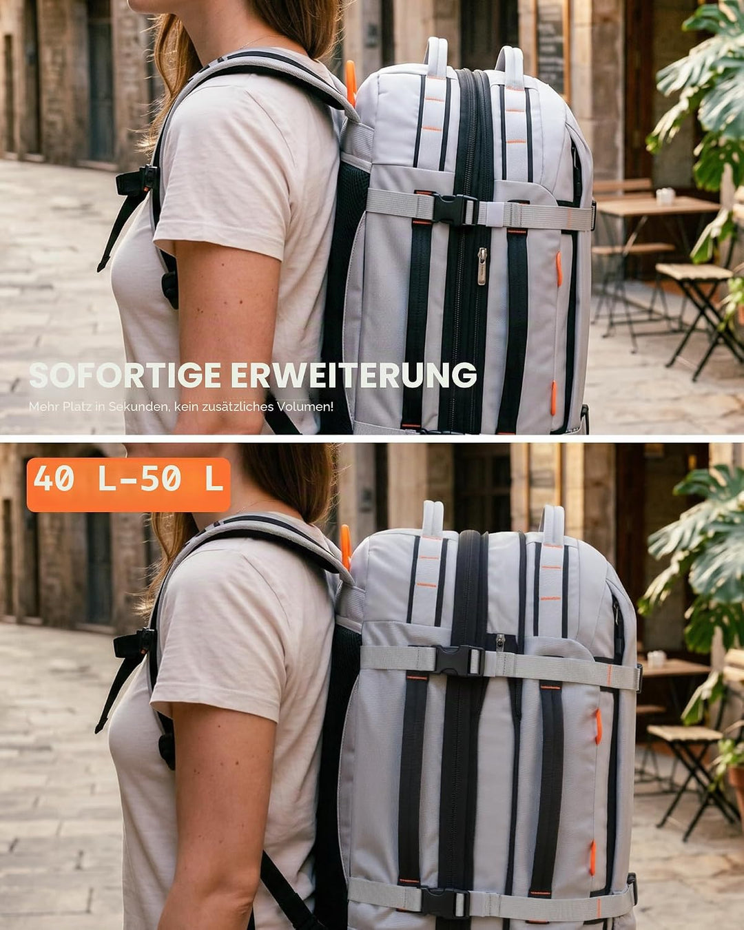 Tolaccea Reiserucksack, Handgepäck Rucksack Flugzeug, TSA-Freundlicher Laptop Rucksack 15,6 Zoll, Er