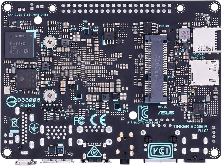 ASUS Tinker Edge R Single-Board-Computer (Einplatinencomputer, Mainboard für KI-Anwendungen, Machine
