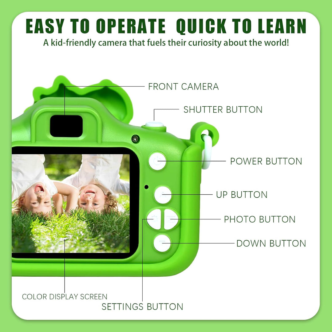 Kinderkamera, Digitalkamera Kinder 1080P 2,0"-Bildschirm Kinder Kamera mit 32GB Karte, Selfie Digita