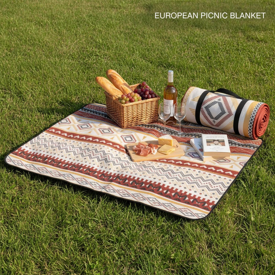 Extra grosse Picknickdecke 150x200 cm wasserdicht – Outdoor Matte für Camping, Strand & Wiese, Beige