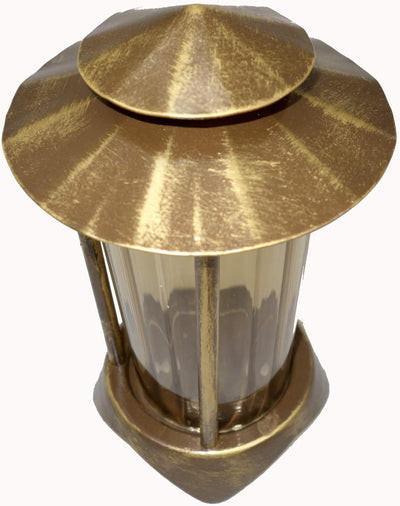 Grablaterne, Grablampe, Grablicht, aus Stahl mit Erdanker 2499 (Bronze pat.), Bronze Pat.