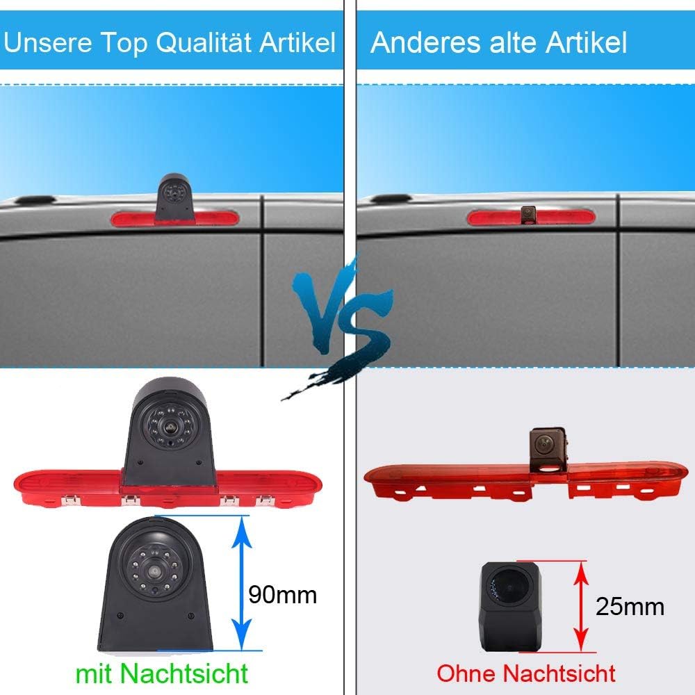 7'' Zoll LCD Monitor+Bremslicht Rückfahrkamera Transportster Wasserdicht Einparkkamera Rückfahrsyste