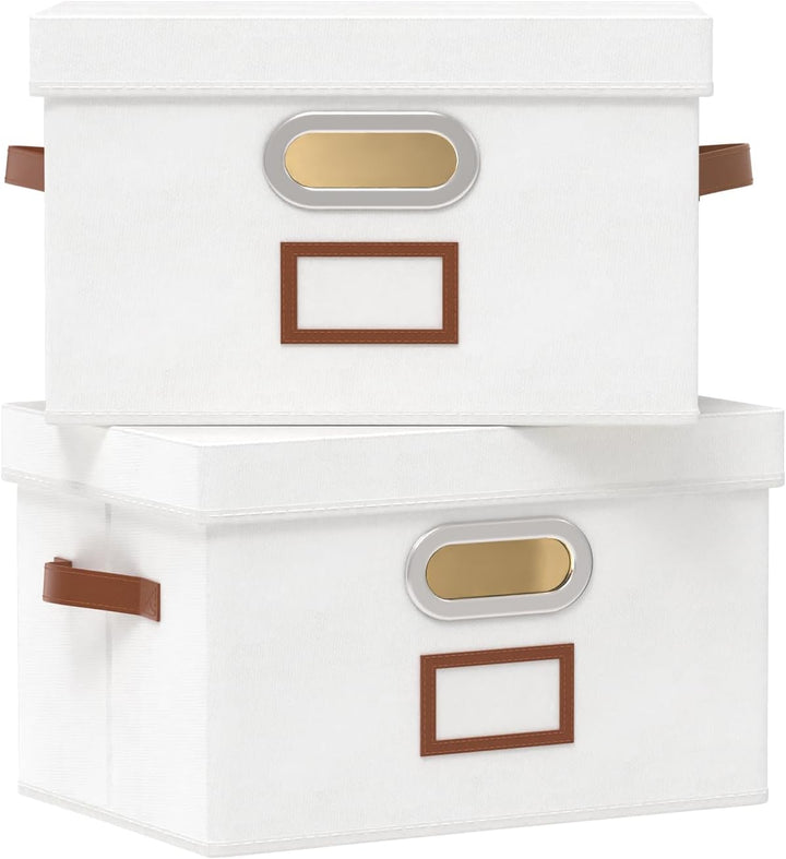 OUTBROS Aufbewahrungsbox mit Deckel und Griff, Faltbarer Aufbewahrungsbox aus Stoff Aufbewahrungskör