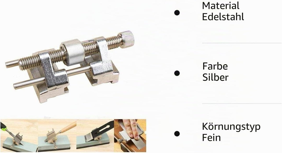Powertool Kantenschärfer, Winkelschärfer, Klemmwinkel, Honführung mit Edelstahl-Rolle für Holzmeisse