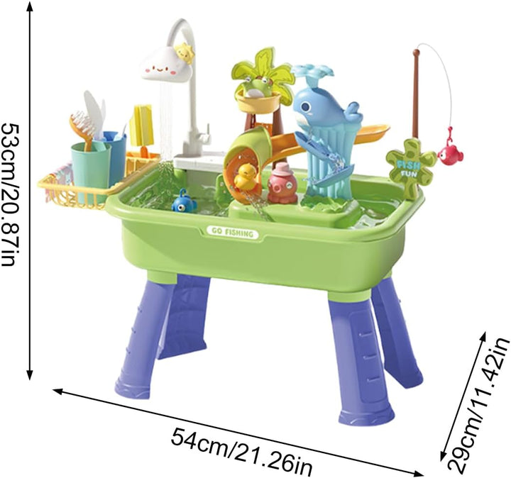 Wassertisch Für Kinder - 4-in-1 Aktivitätstisch Mit Fliessendem Wasser | Sicheres Kunststoffmaterial