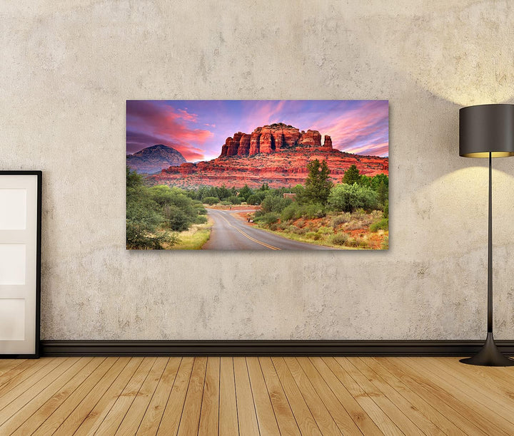 islandburner Bild auf Leinwand Sedona Arizona Dämmerung Landschaft Mit Bäumen Bilder Wandbilder Post