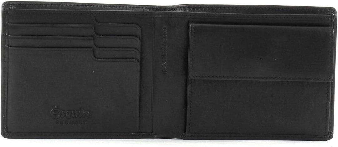 Esquire Harry - Geldbörse 8cc 11.5 cm RFID CARDSAFE Black Schwarz, Schwarz