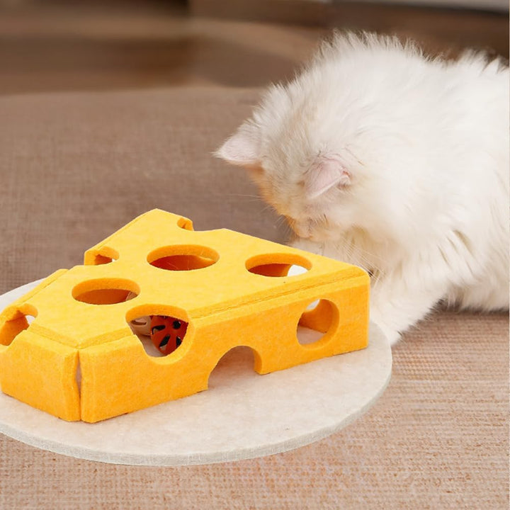 Katze interaktive Puzzle Spielzeug, Filz Labyrinth Katzenspielzeug Selbstbeschäftigung Ball mit Gloc