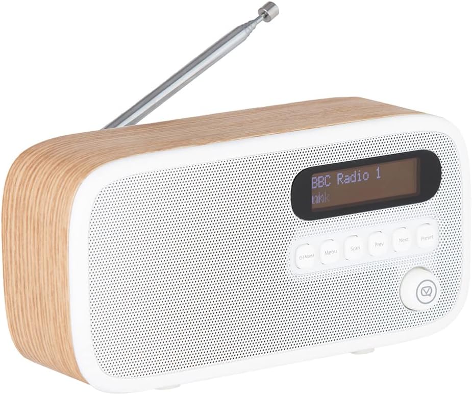 VQ Dexter Radio DAB Plus/DAB mit FM, 3 Watts Stereo Lautsprecher und LCD Bildschirm - Batteriebetrie